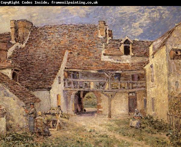 Alfred Sisley Courtyard of Farm at St-Mammes